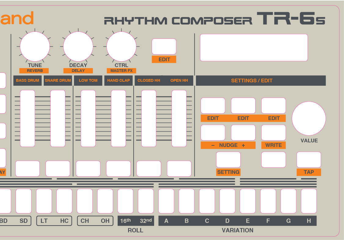 Roland TR-6S: 909 Overlay – SynthGraphics
