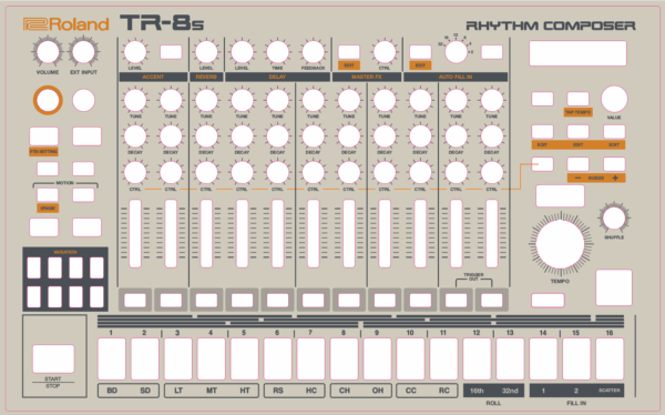 Roland TR-8S: 909 Overlay